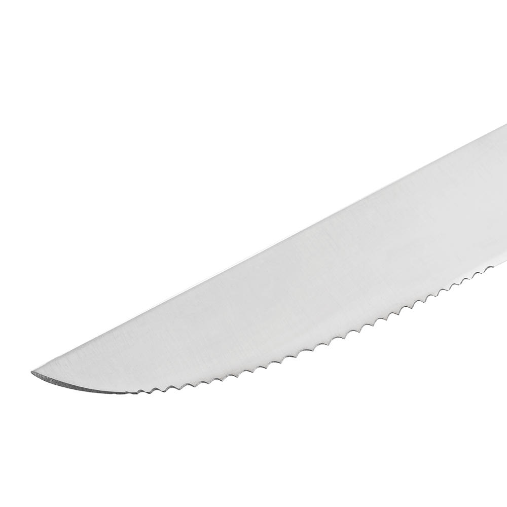 Posata per spuntini »Ebano«, coltello stile rustico a lama seghettata