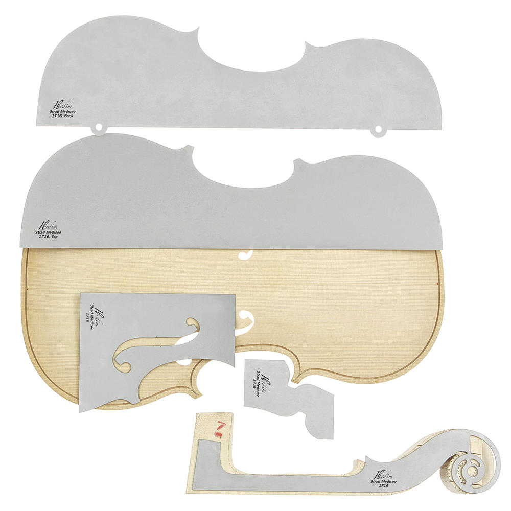 Set di sagome per contorno Herdim®, 5 pezzi, violino, Strad Mediceo 1716