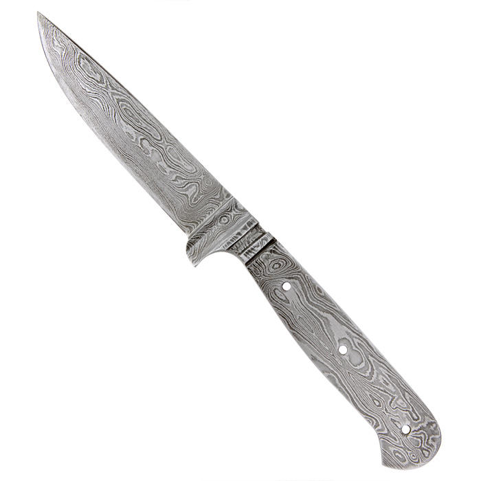 Flachangel-Klingenrohling, Wilder Damast, mit Kropf