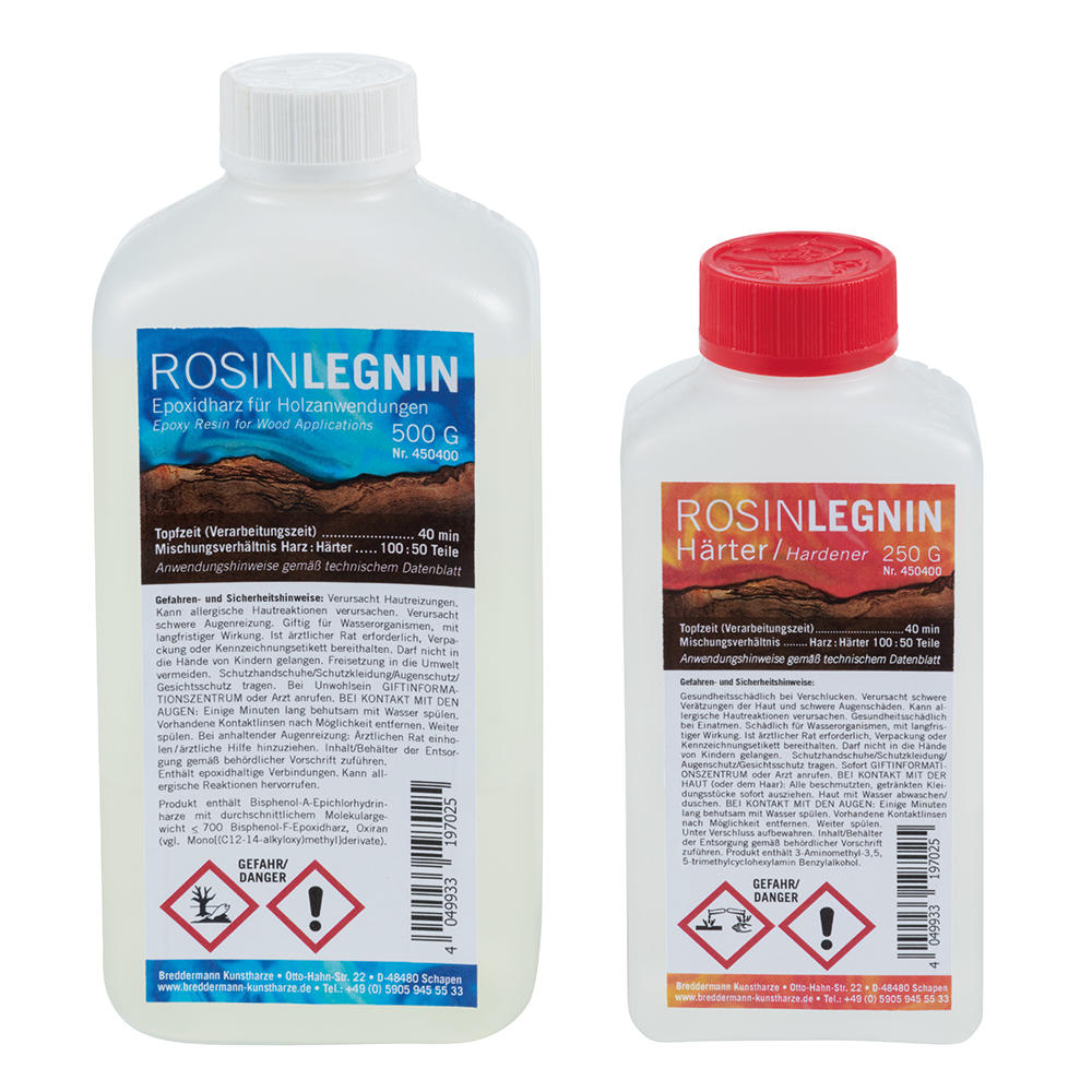 Système de résine époxy pour applications sur bois RosinLegnin, 750 g