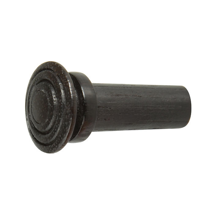 Endbutton, Grooved, Flat Head, Ebony, Viola, Medium, 10 pcs. 