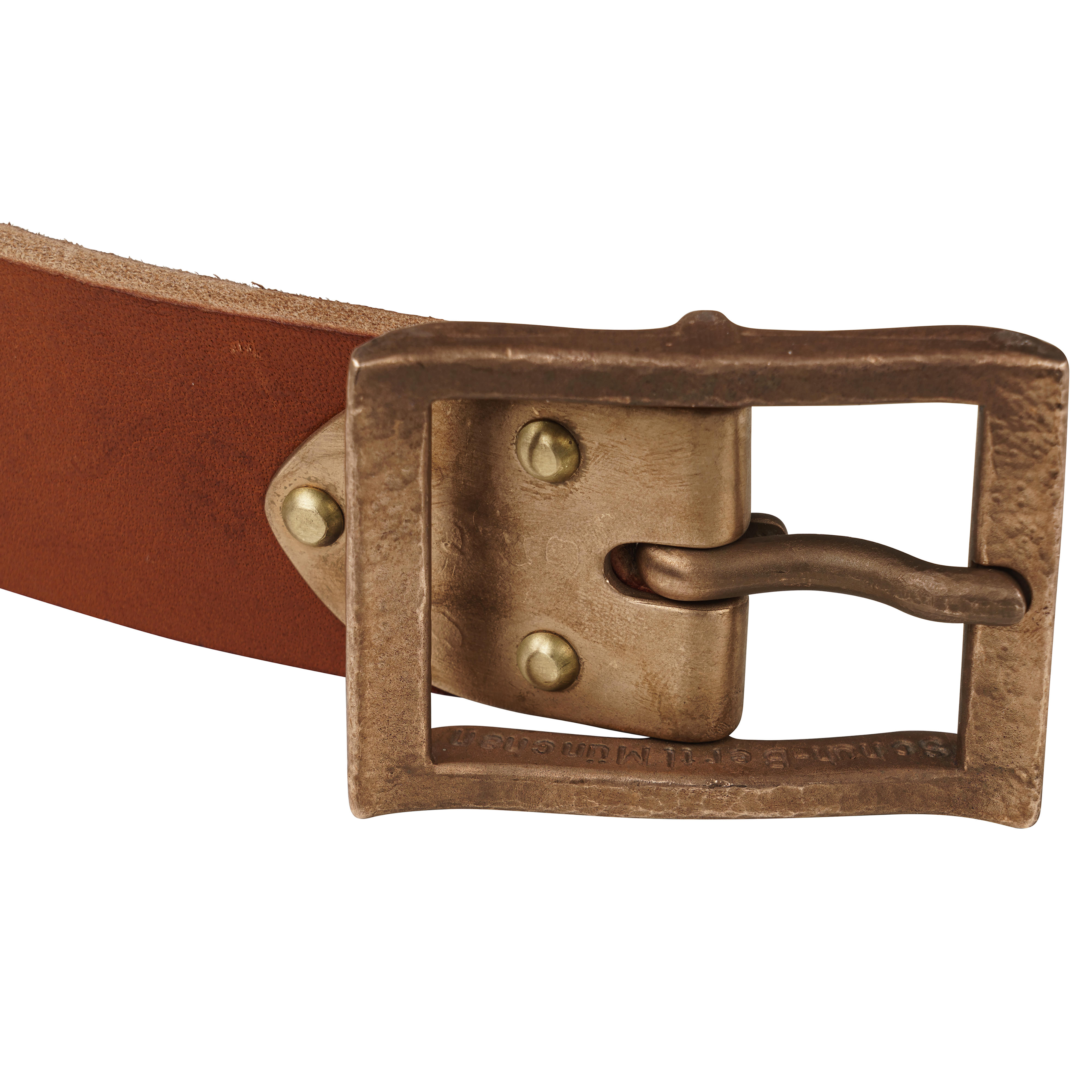 Bertl Ox Leather Belt with Bronze Buckle