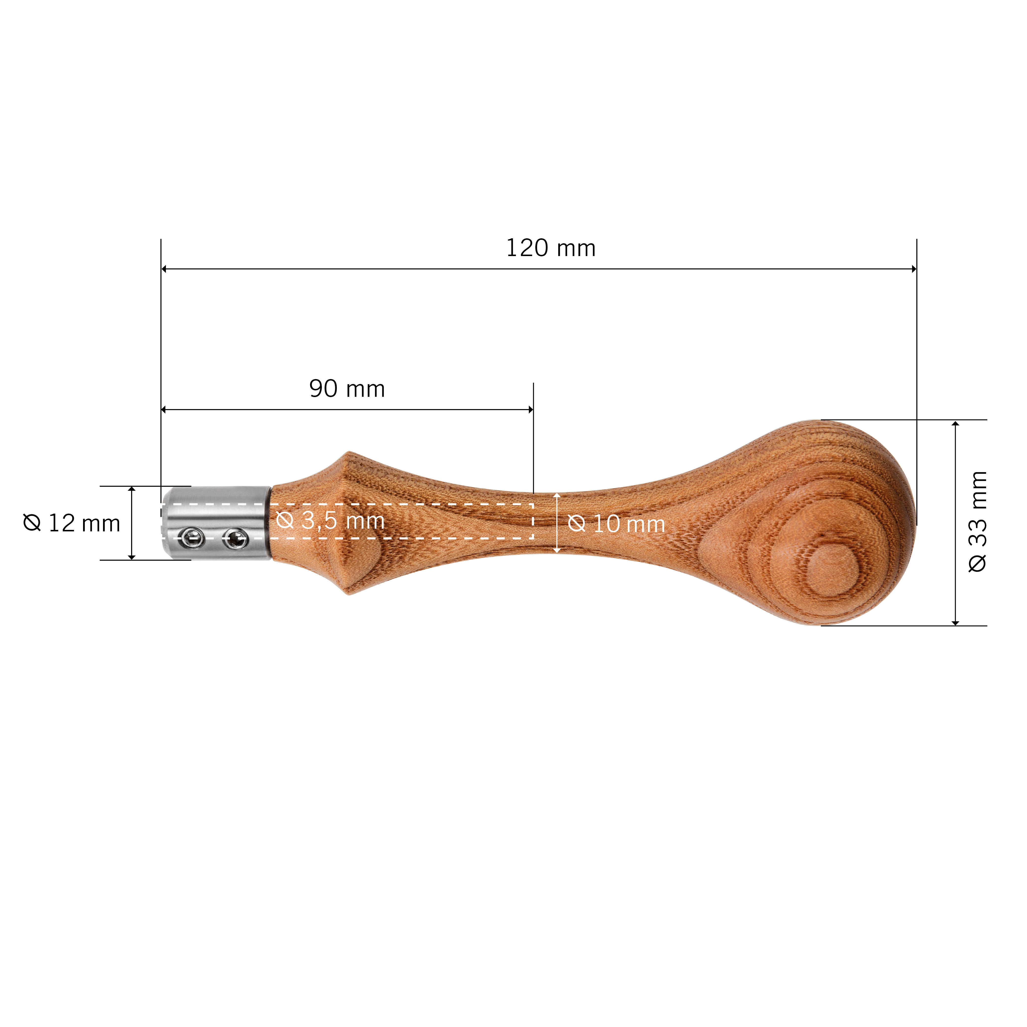 Matthias Fenner File Handle with Quick-change Mechanism, Elm/Titanium