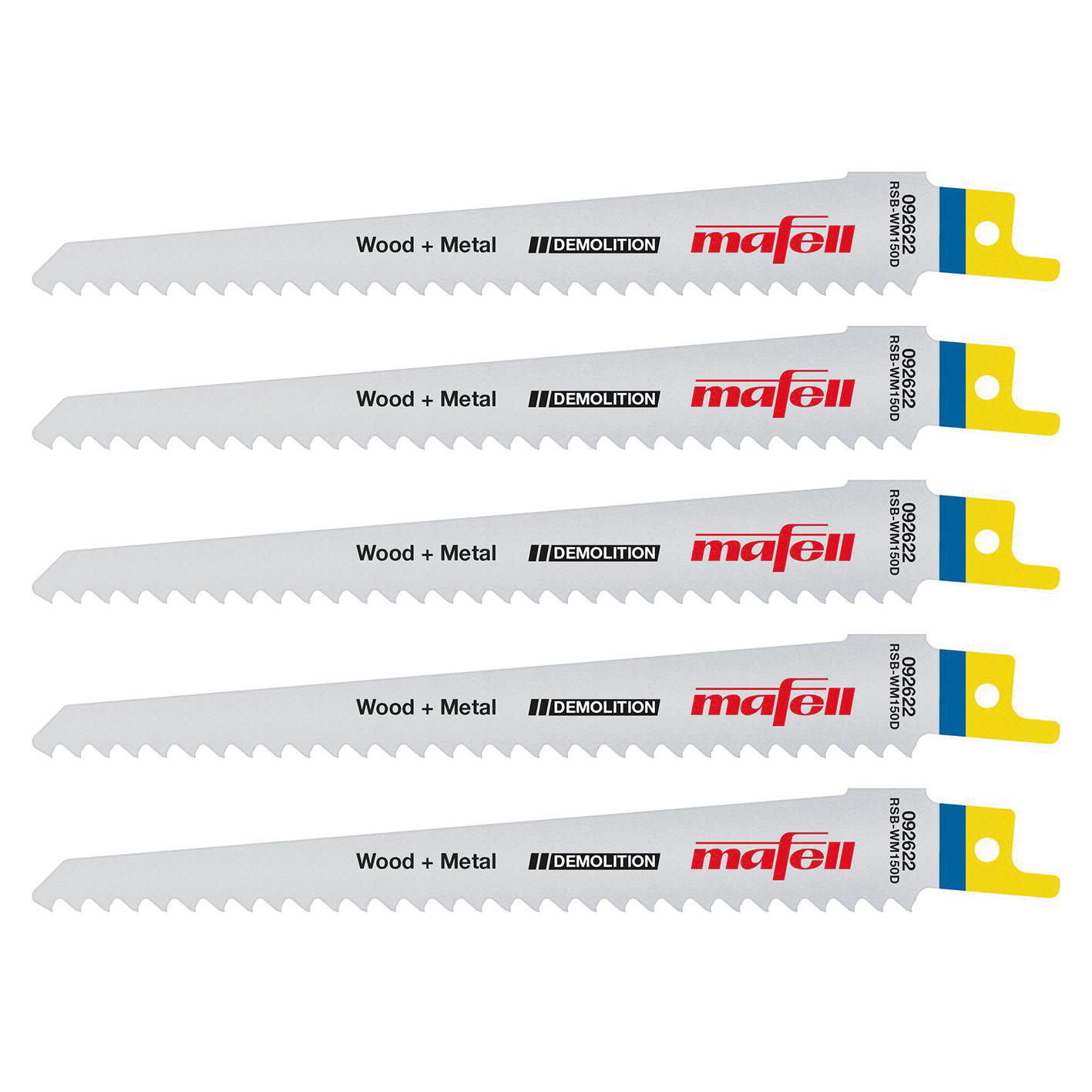 MAFELL Säbelsägeblatt, RSB-WU150 D, Wood+Metal, 5 Stück
