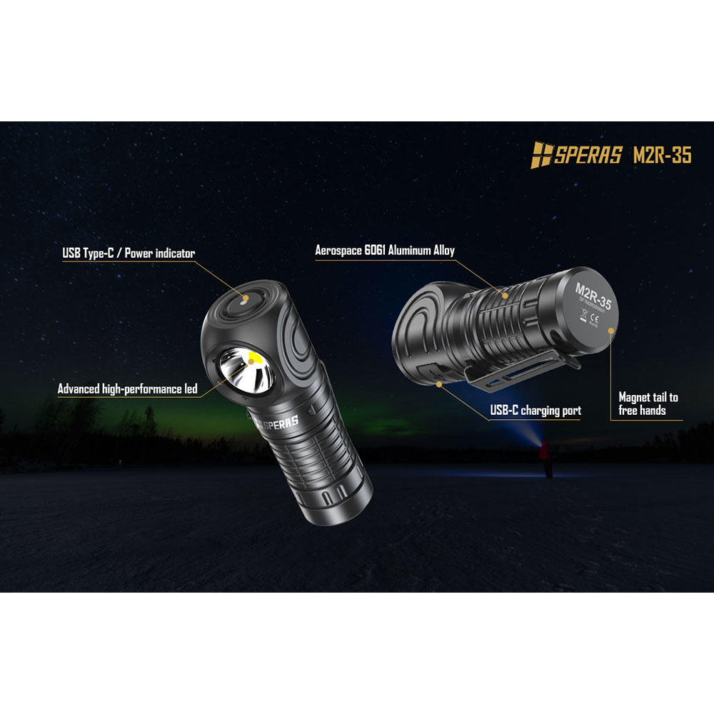 Torcia multifunzione SPERAS M2R-35, LED, 1200 lm
