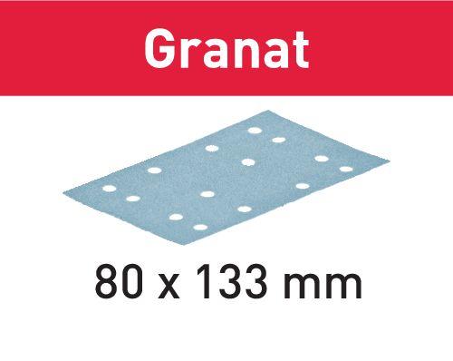 Festool Abrasive sheet STF 80x133 P80 GR/50 Granat, 50 Pieces