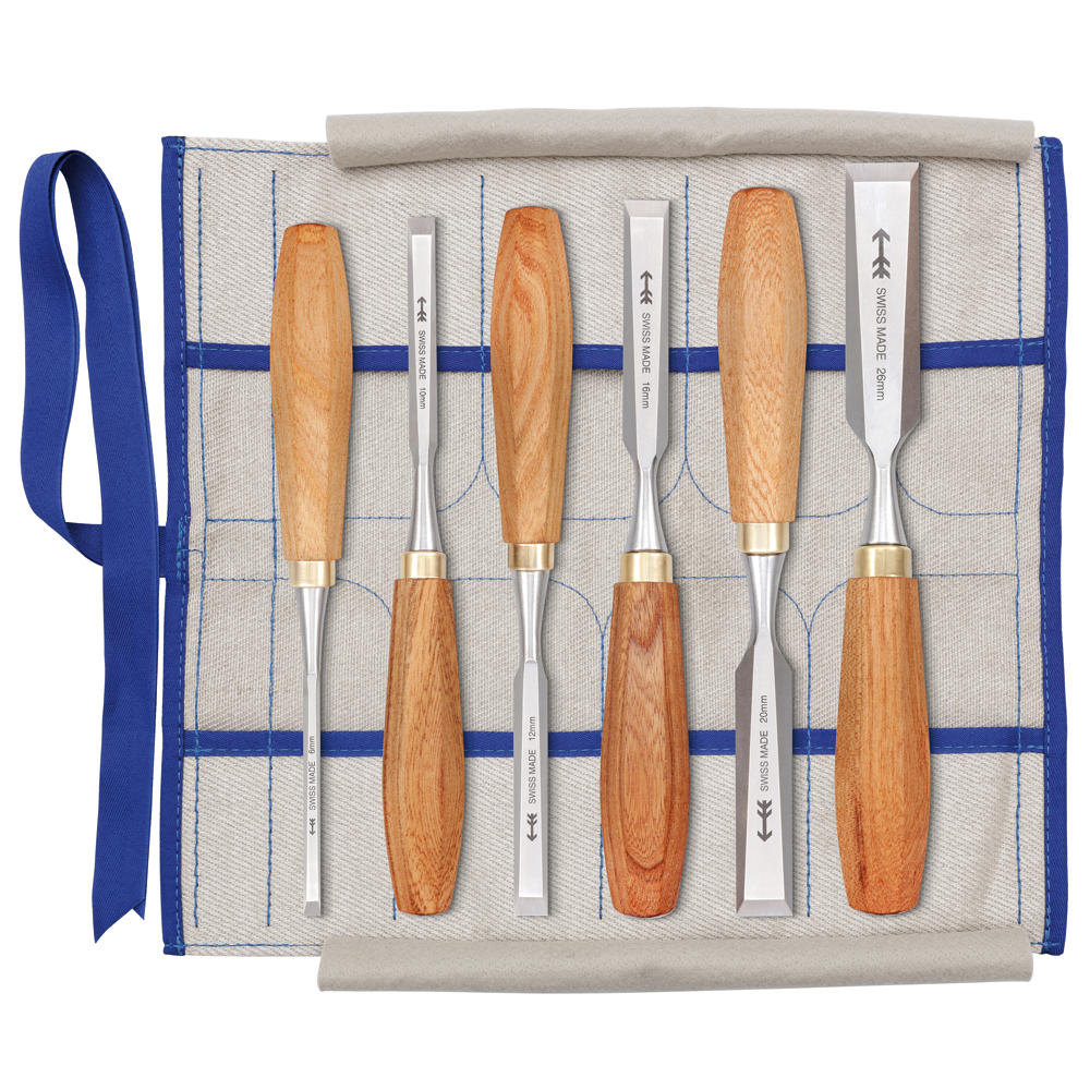 Pfeil® Stecheisen-Satz, 6-teilig, mit Rolletui aus »Schwingerhosen«-Leinen