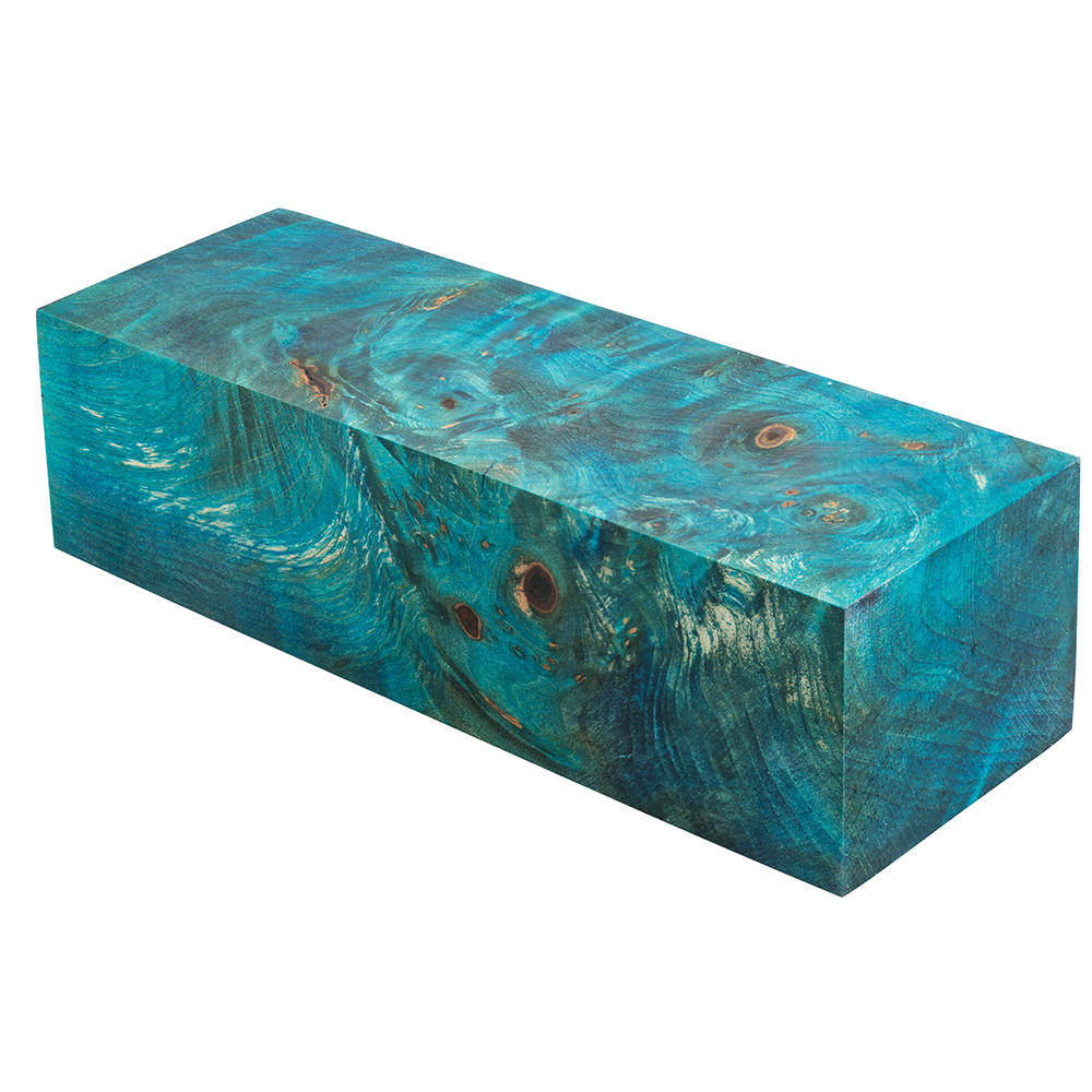 Châtaignier veiné, échauffé/multicolore, stabilisé, bloc, 140 x 43 x 33 mm