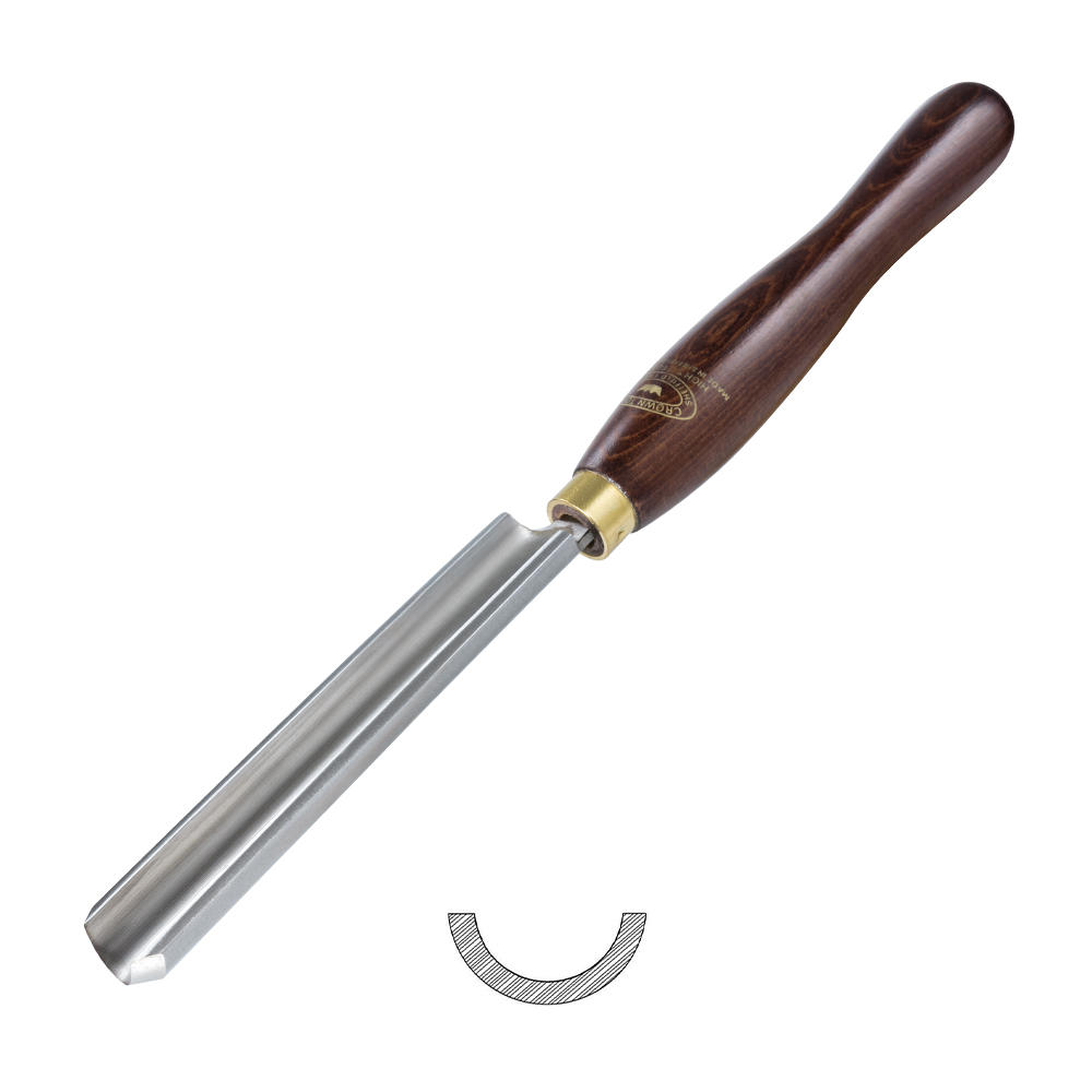 Sgorbia per sgrossatura Crown®, impugn. faggio mordenzato, larghezza lama 30 mm