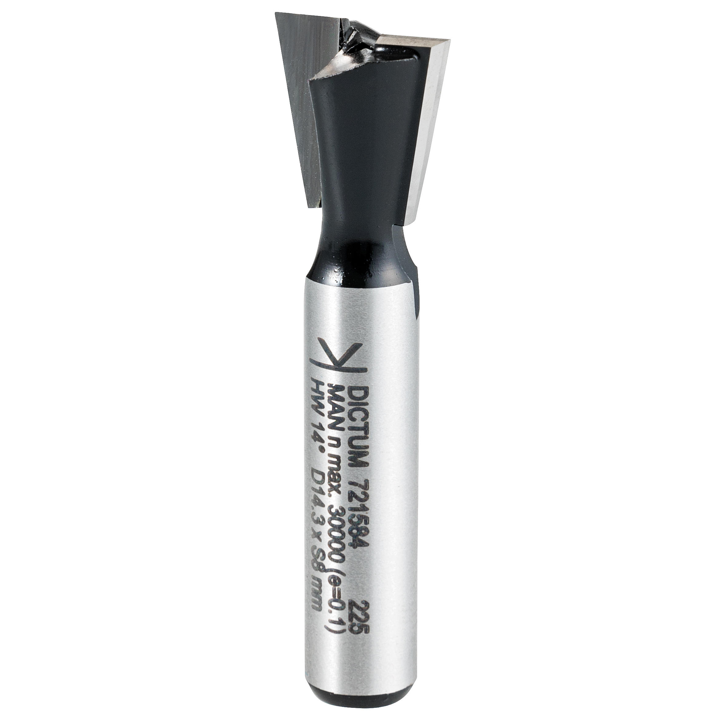 DICTUM® HW-Grat- und Zinkenfräser, Schaft Ø 8 mm, 14°, D 14,3 mm