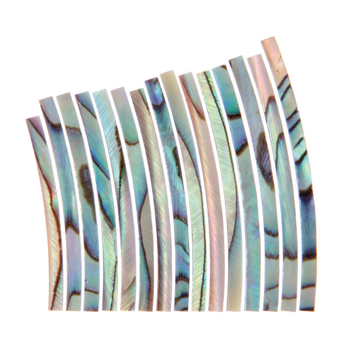 Jeu d'incrustations de nacre Paua, flammé, largeur 1,6 mm