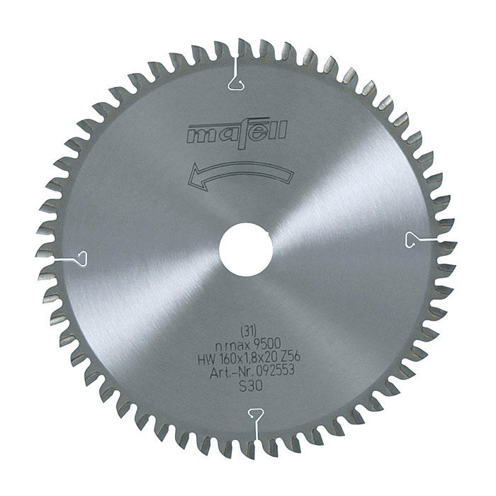 MAFELL Lame carbure, 160 x 1,2/1,8 x 20 mm, 56 dents, dent. plate/trapézoïdale