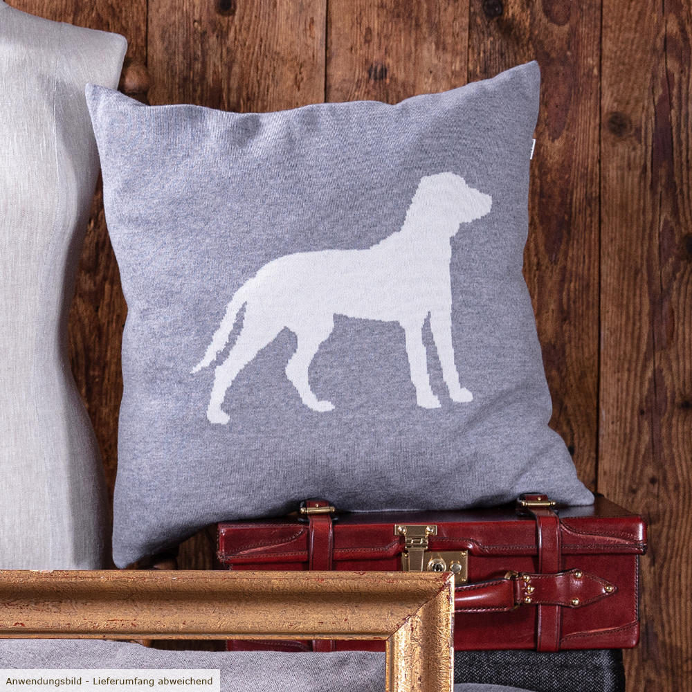 Fodera per cuscini Lenz & Leif »Dog«, grigio/bianco, 50 x 50 cm