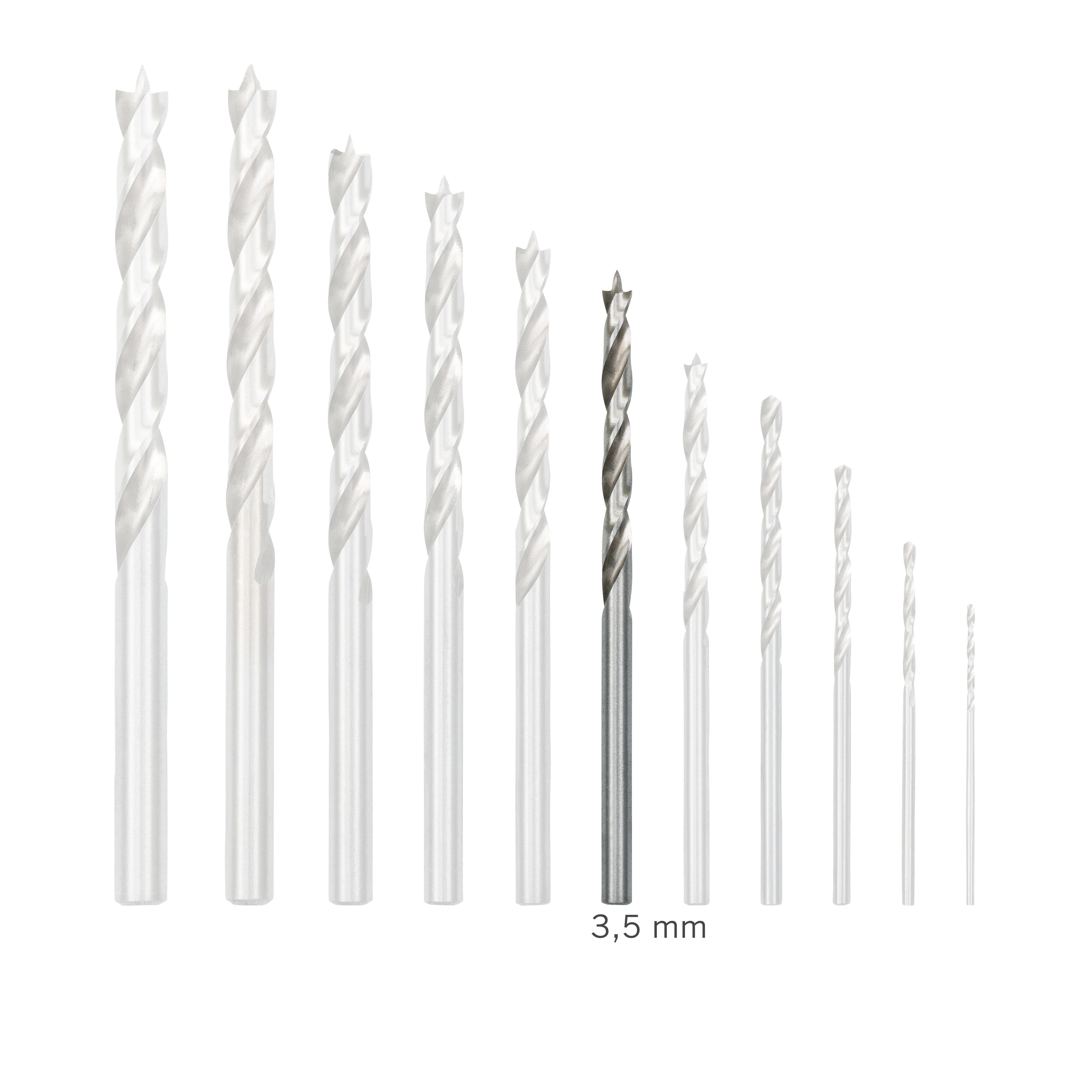 DICTUM® Foret à bois hélicoïdal en acier rapide G, Ø 3,5 mm, 1 pièce