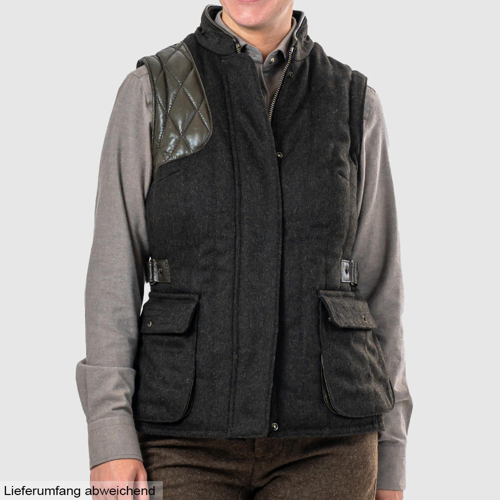 Heinz Bauer Ladies Profi Skeet Shooting Vest, Loden and Leather