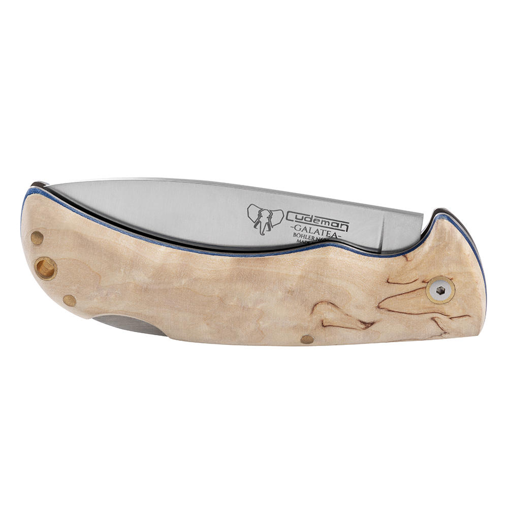 Cudeman Galatea Klappmesser, Maserbirke, inkl. Lederetui