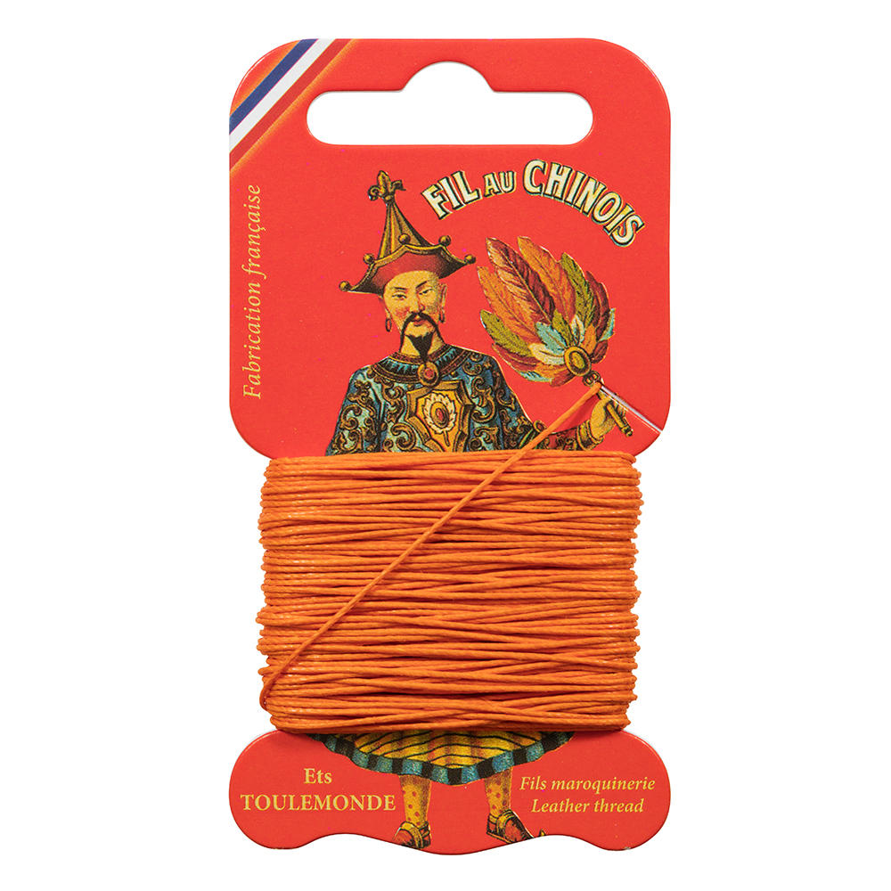 »Fil au Chinois« Waxed Linen Thread, Orange, 15 m