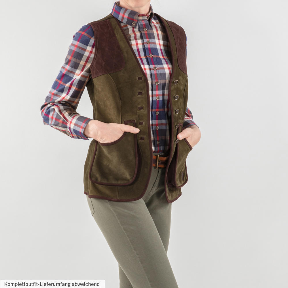 Button-down Blouse, 100 % Cotton Flannel, Chequered