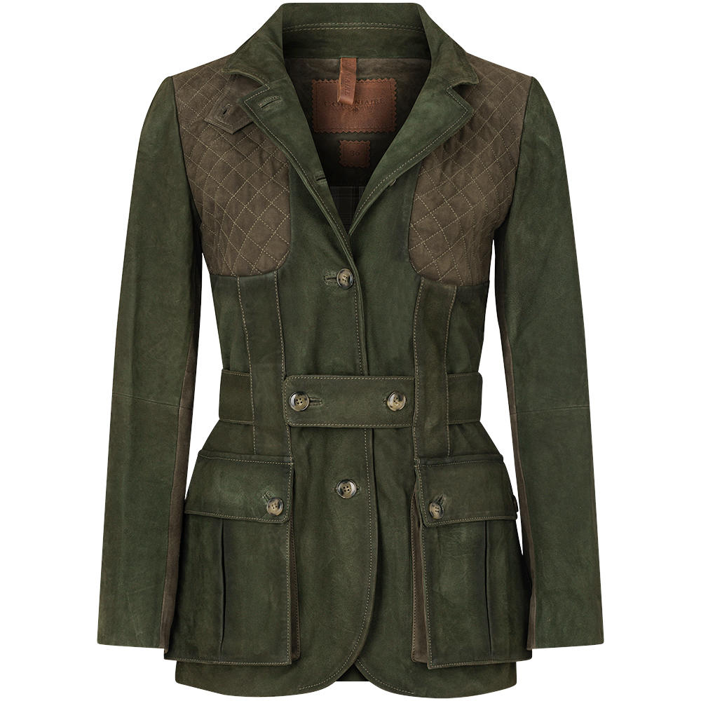 Damen Leder-Jagdblazer »Norfolk Highlands Lady« army grün 34