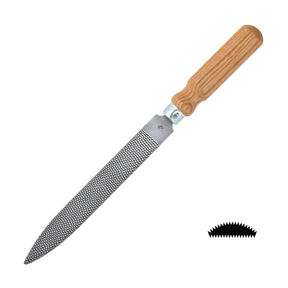 Râpe précision DICTUM® » Flat Cut «, cabinette, avec manche, piqué 4/l. 200 mm