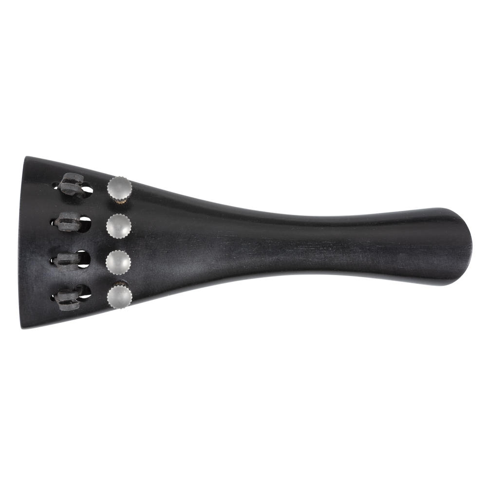 Cordiera modello francese, ebano, violino 4/4, 109.5 mm, 4 accordatore