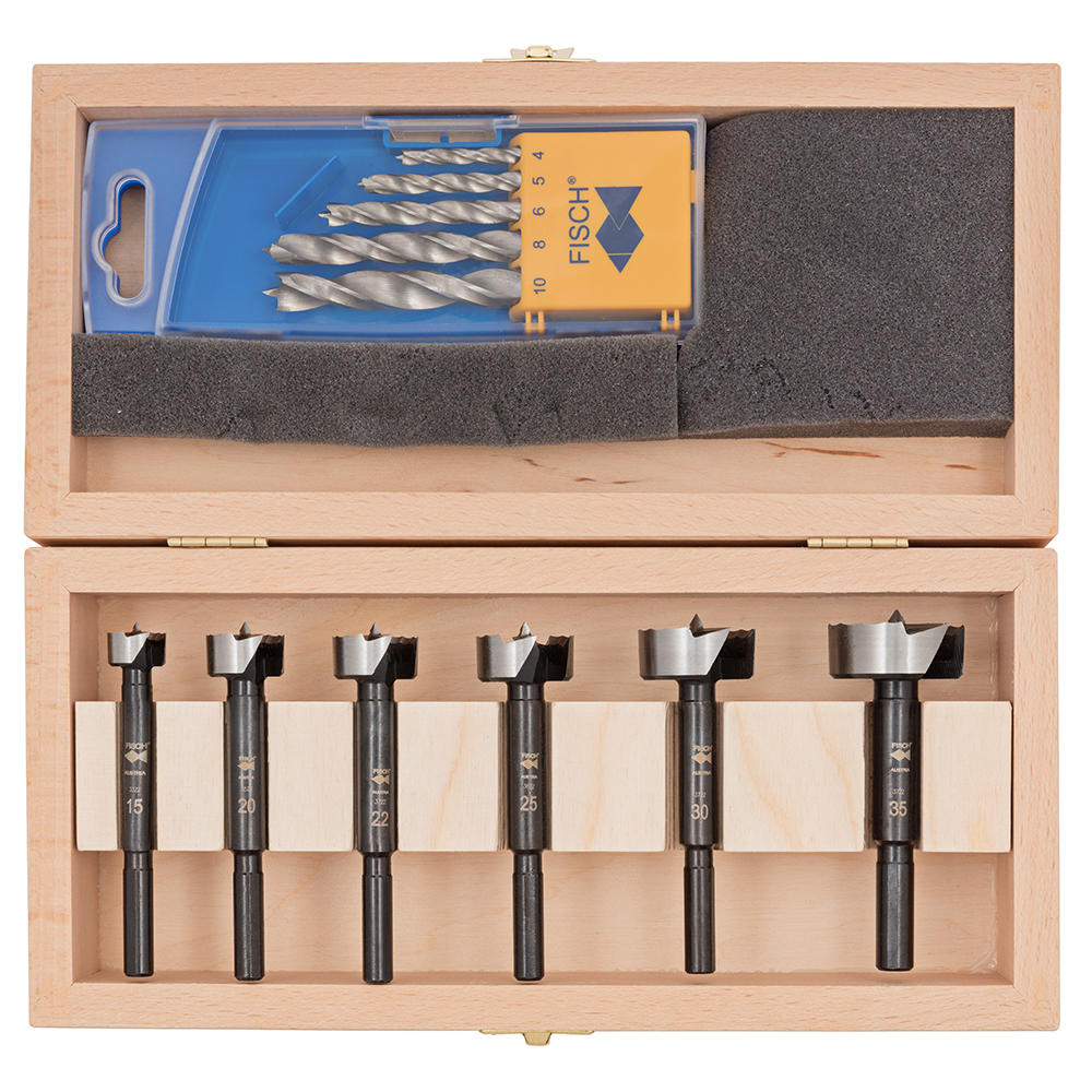Wave-Cutter Evolution Fisch® + forets hélicoïdals à bois, jeu de 11 pièces