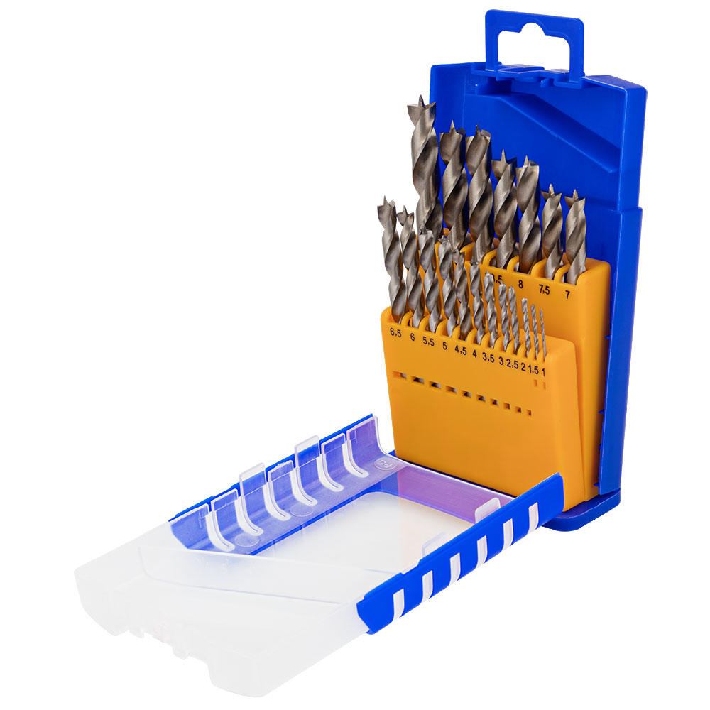 Fisch® Wood Twist Drills Eco, 19-Piece Set