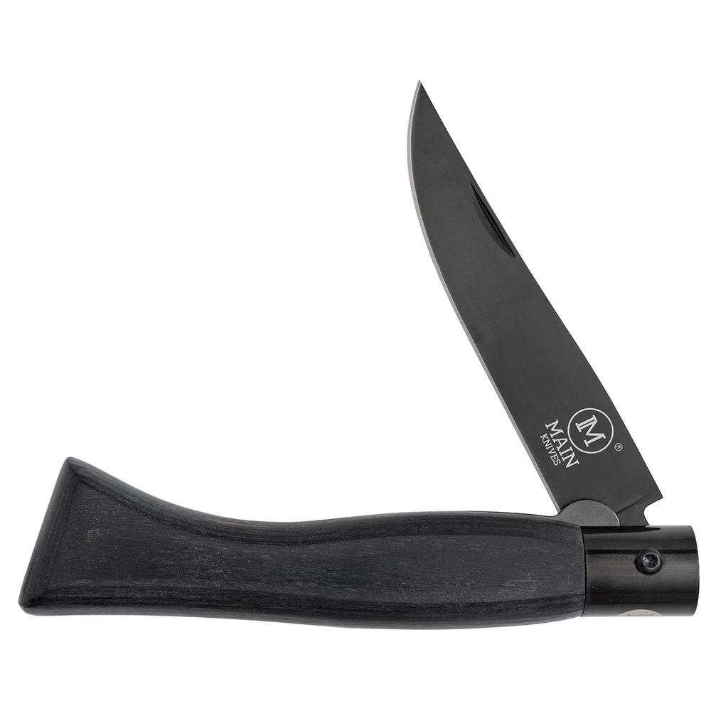 Couteau pliant MAIN » Italian Line «, revêtement en titane, bois de Pakka noir