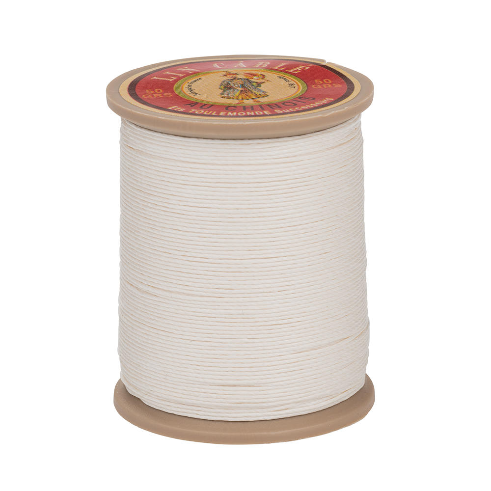 »Fil au Chinois« Waxed Linen Thread, White, 133 m