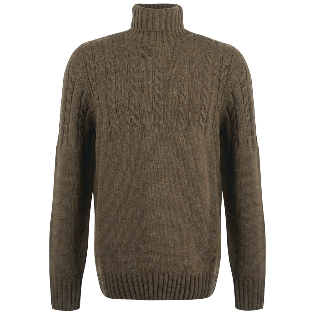Barbour Men's Cable-knit Turtleneck Sweater willow green XL