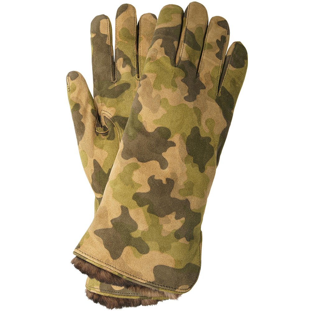 Damen Handschuhe MESSINA, Ziegenvelours, Kaschmir & Samtkanin