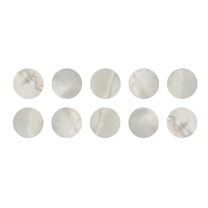 Occhio madreperla Macassar, 10 pz., bianco, Ø 1,5 mm