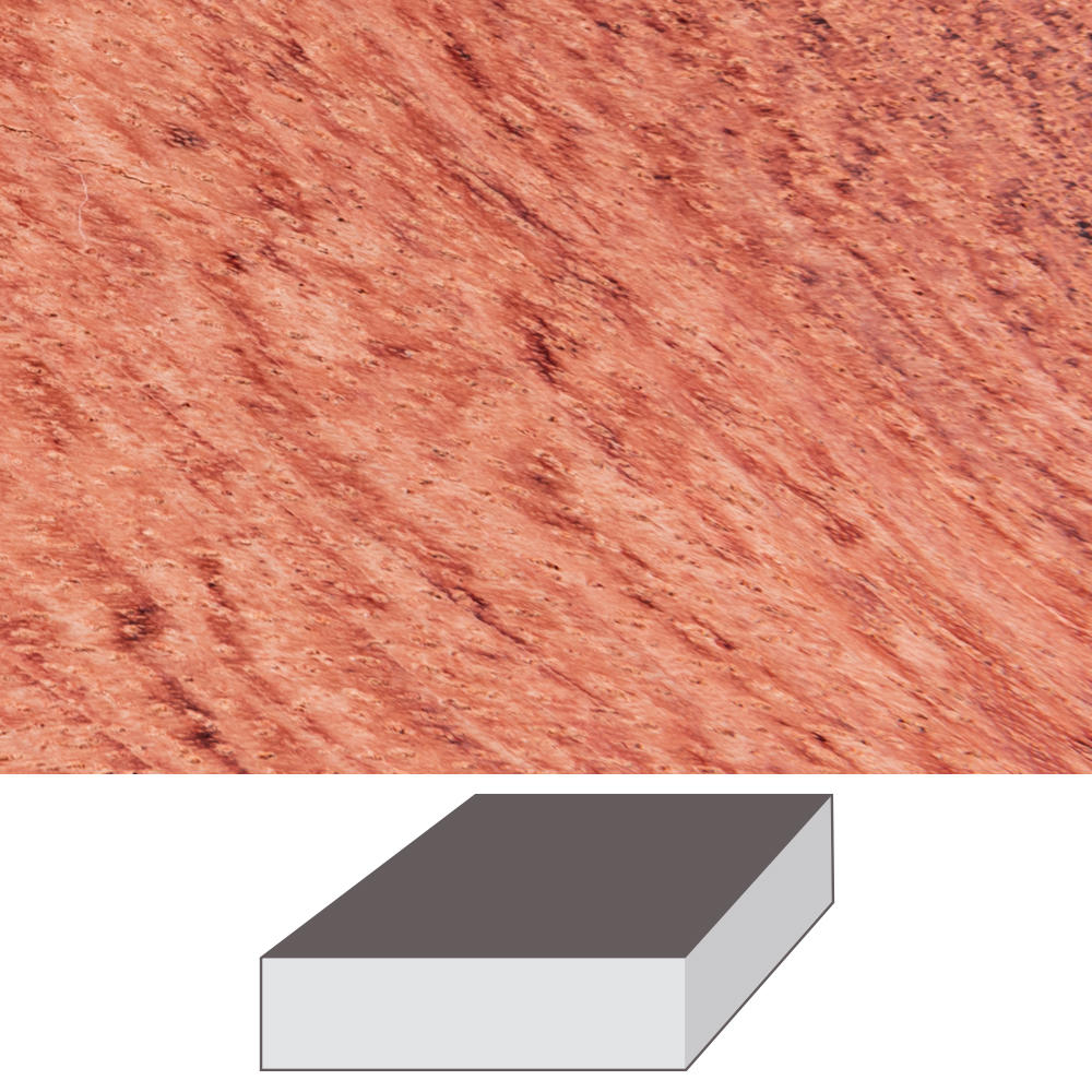 African Rosewood, 205 x 205 x 52 mm