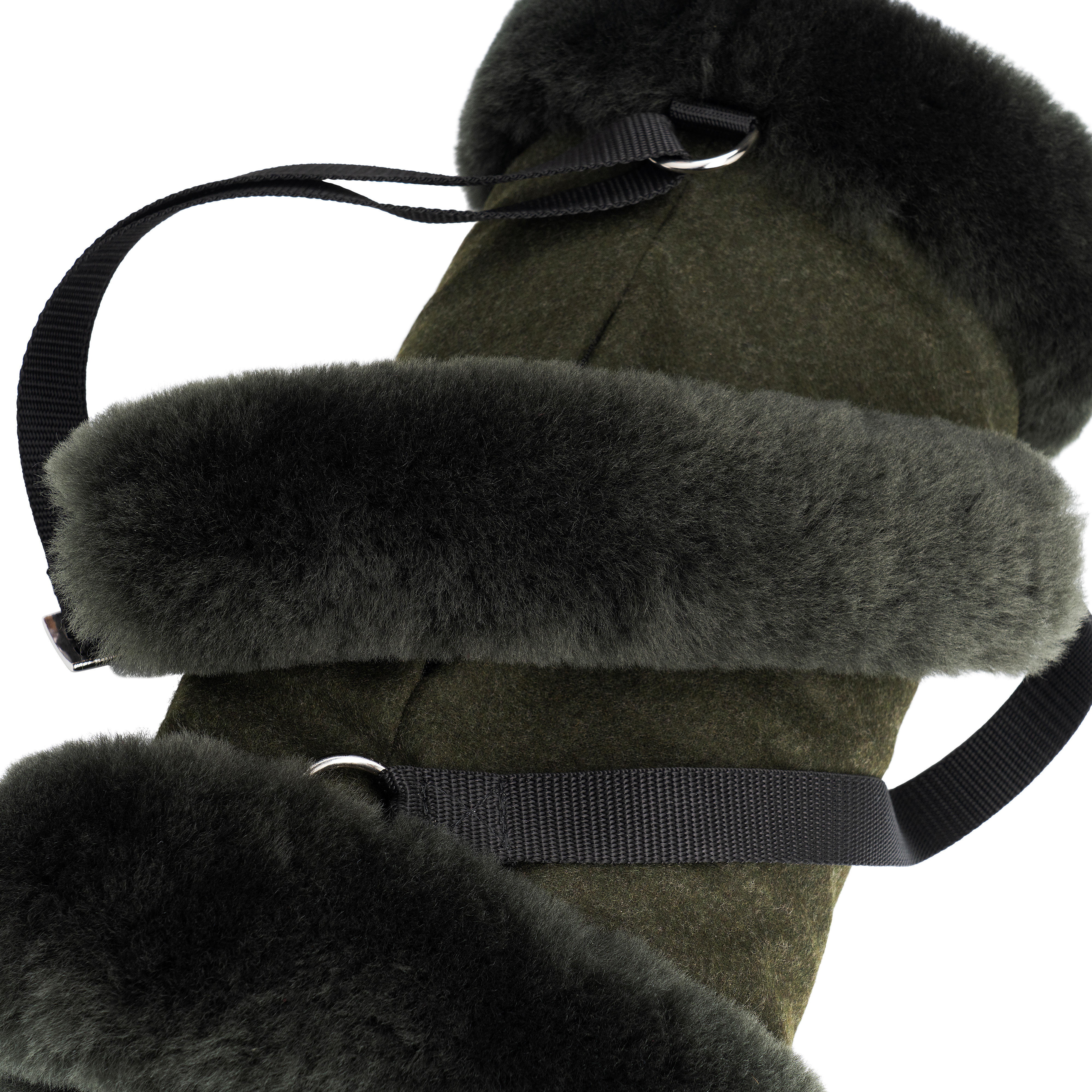 Werner Christ Shearling Muff with Fur Trim