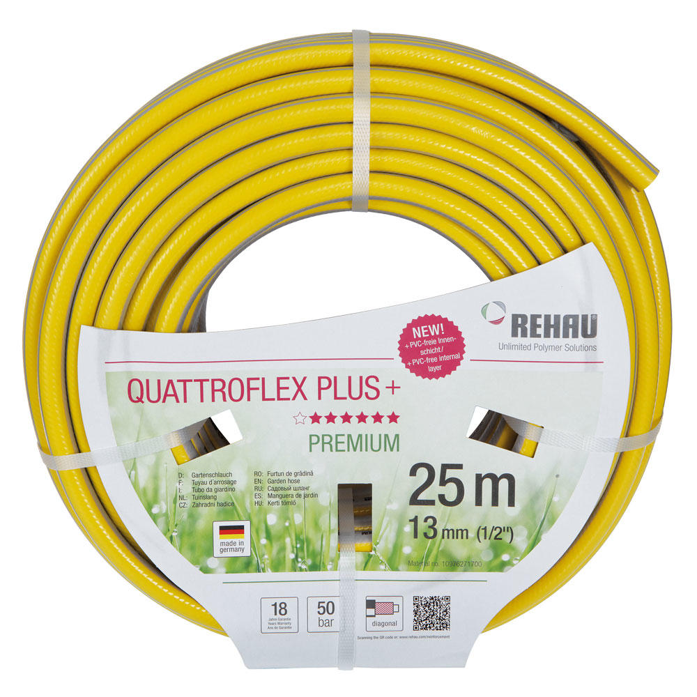 Tubo da giardinaggio Quattroflex Plus + Rehau®, ½ pollice, 25 m