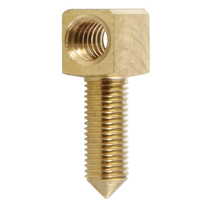 Dado in ottone, codolo spesso, filettatura in pollici, violino, 4 x 4 mm