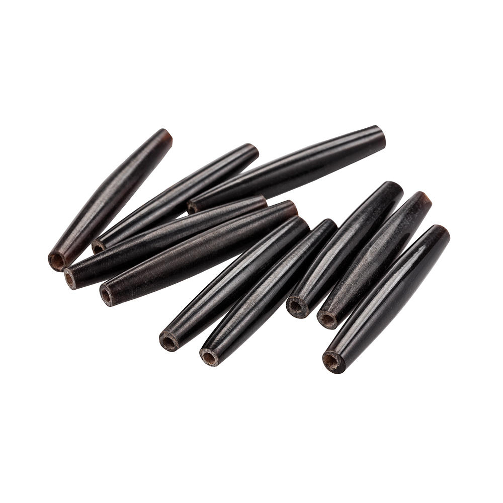 Perle in corno »Hairpipe«, nero, 50 mm, 10 pezzi