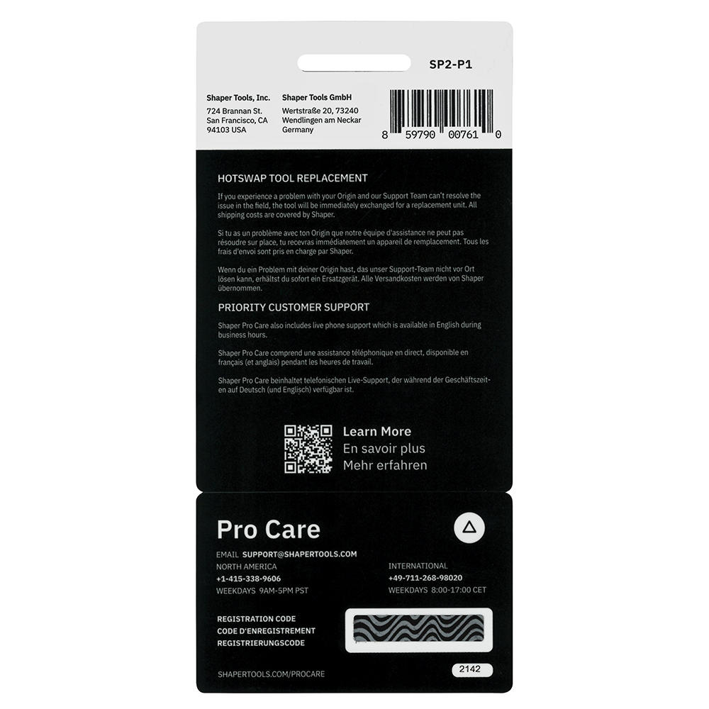 Shaper Pro Care Support-Paket