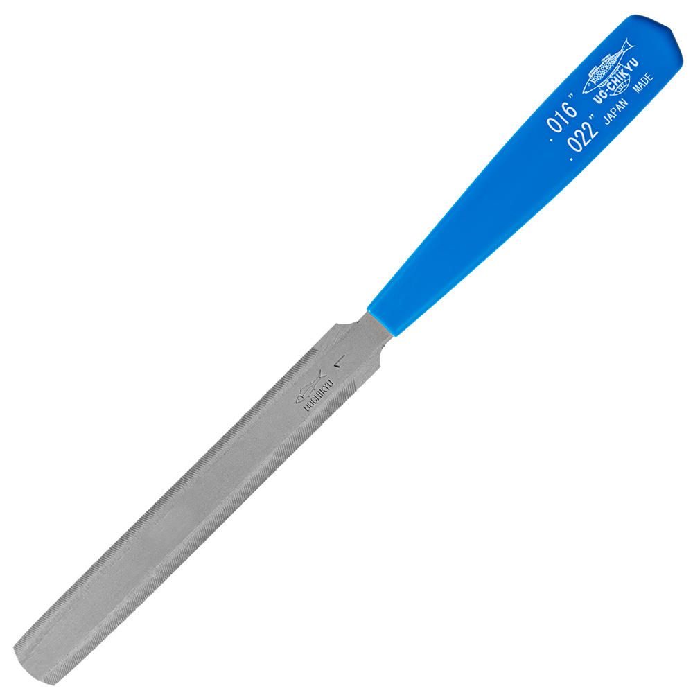 Uo-Chikyu Sattelfeile, Rundung Bodennut, Maße 0.016"/0.022"