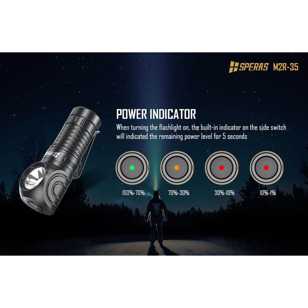 Torcia multifunzione SPERAS M2R-35, LED, 1200 lm