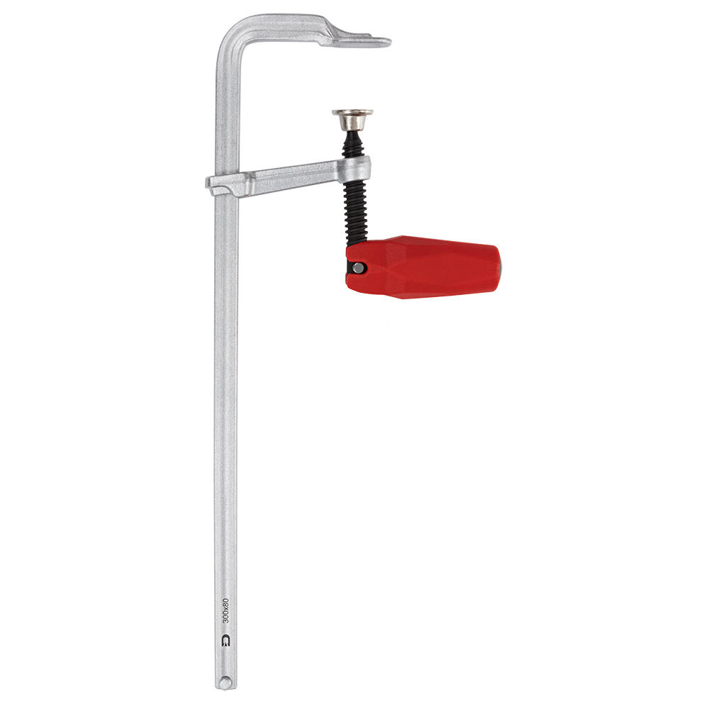DICTUM® Ganzstahl-Schraubzwinge, Klappgriff, Ausladung 80 mm, Spannweite 300 mm