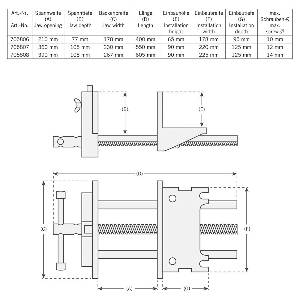 Schwere Spannzange, 210 mm