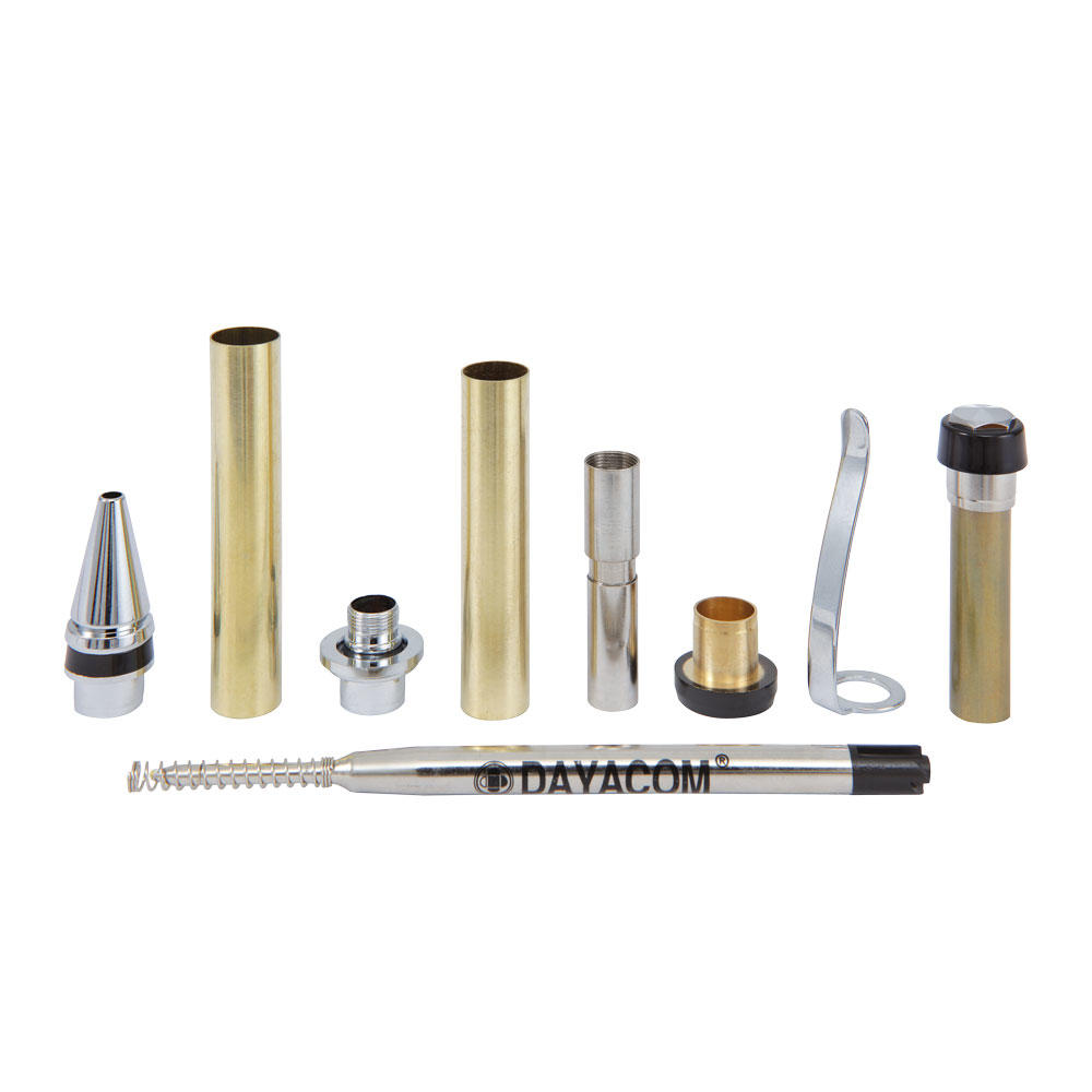 Kit de montage pour stylo-bille Pisa, couleur argent, 5 pièces
