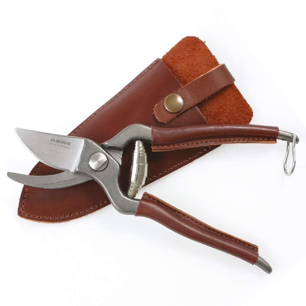 Arno® French Small Pruning Shears, Leather Handle