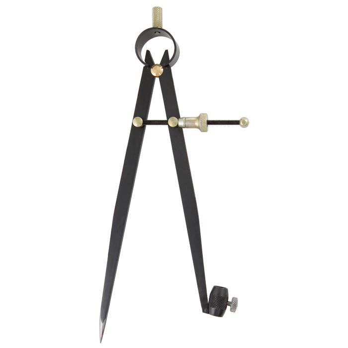 Compasso a punte fisse francese con supporto matita, lunghezza asta 200 mm