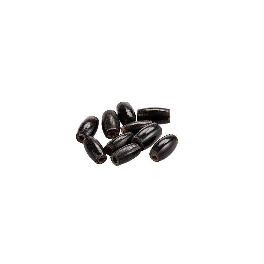 »Hairpipe« Horn Beads, Black, 13 mm, 10-Piece Set