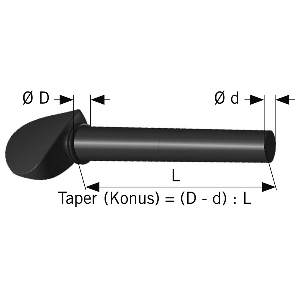 Lousse pique Herdim®, contrebasse taille supérieure, hélicoïdale, plaquée