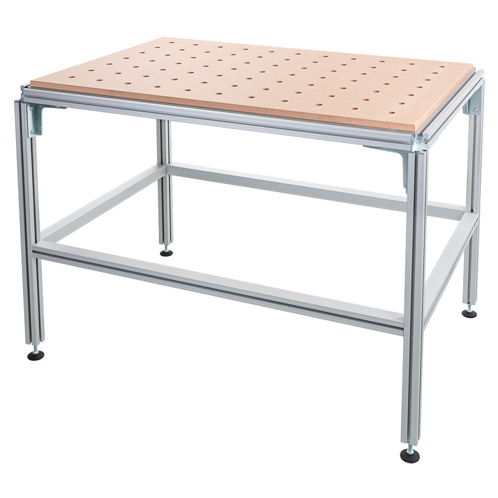 Tavolo multifunzione DICTUM® PRO, schema di foratura 77, MDF marrone