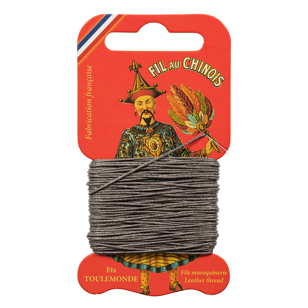 FIL AU CHINOIS Leinenfaden, gewachst, grau, 15 m