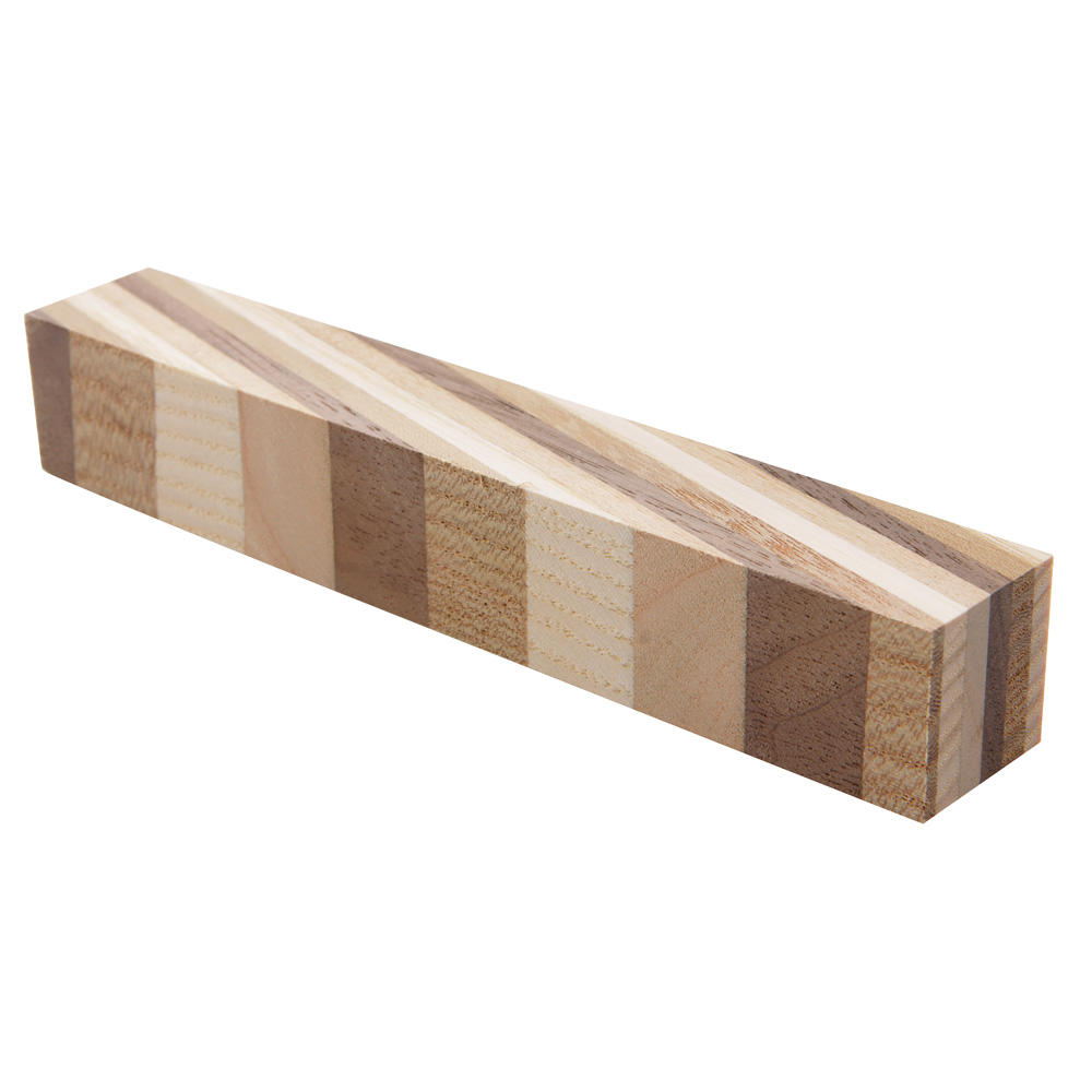 Schreibgeräte-Rohling 15°, 4 Holzarten